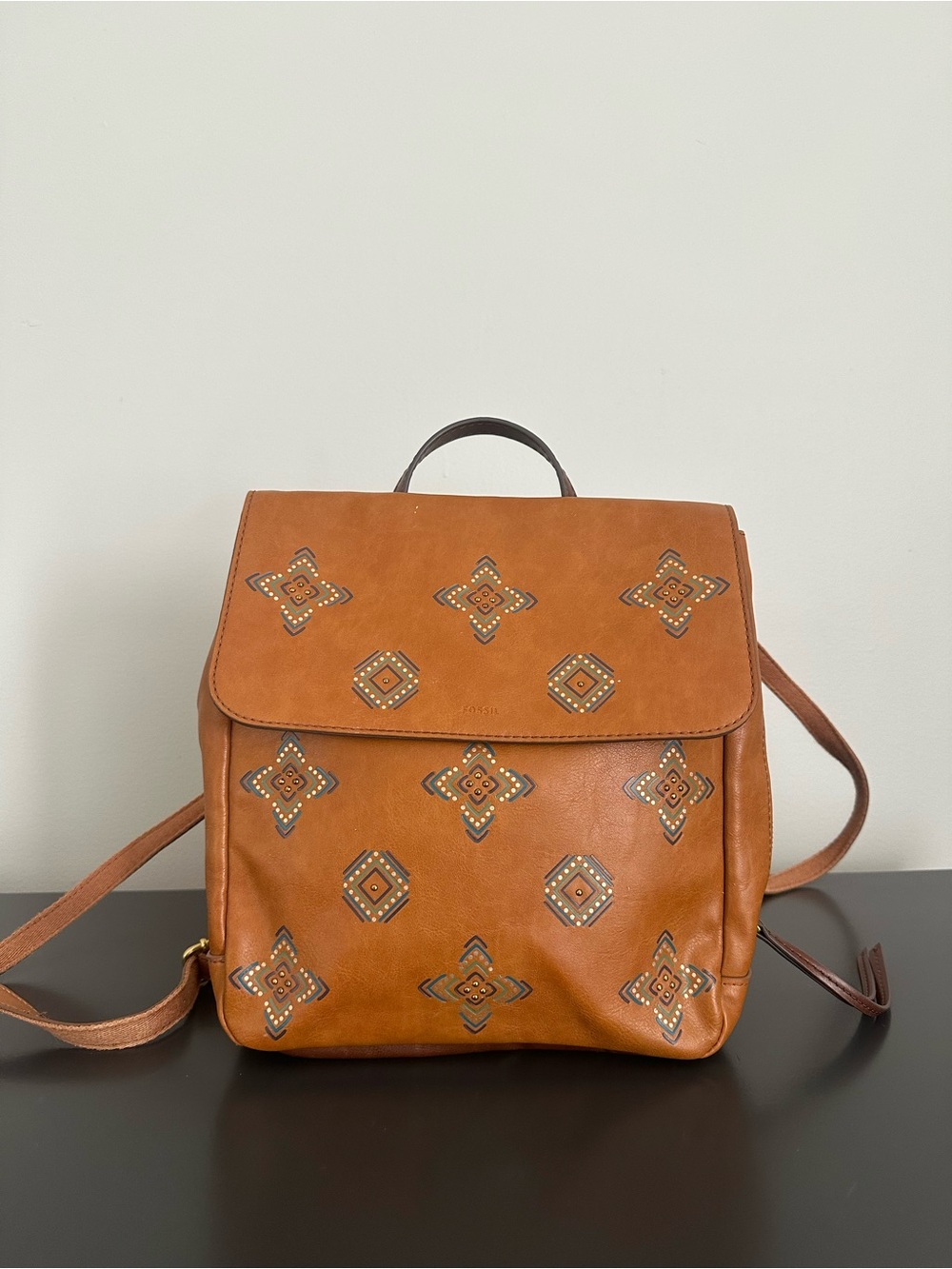 Fossil Printed Leather Convertible Backpack